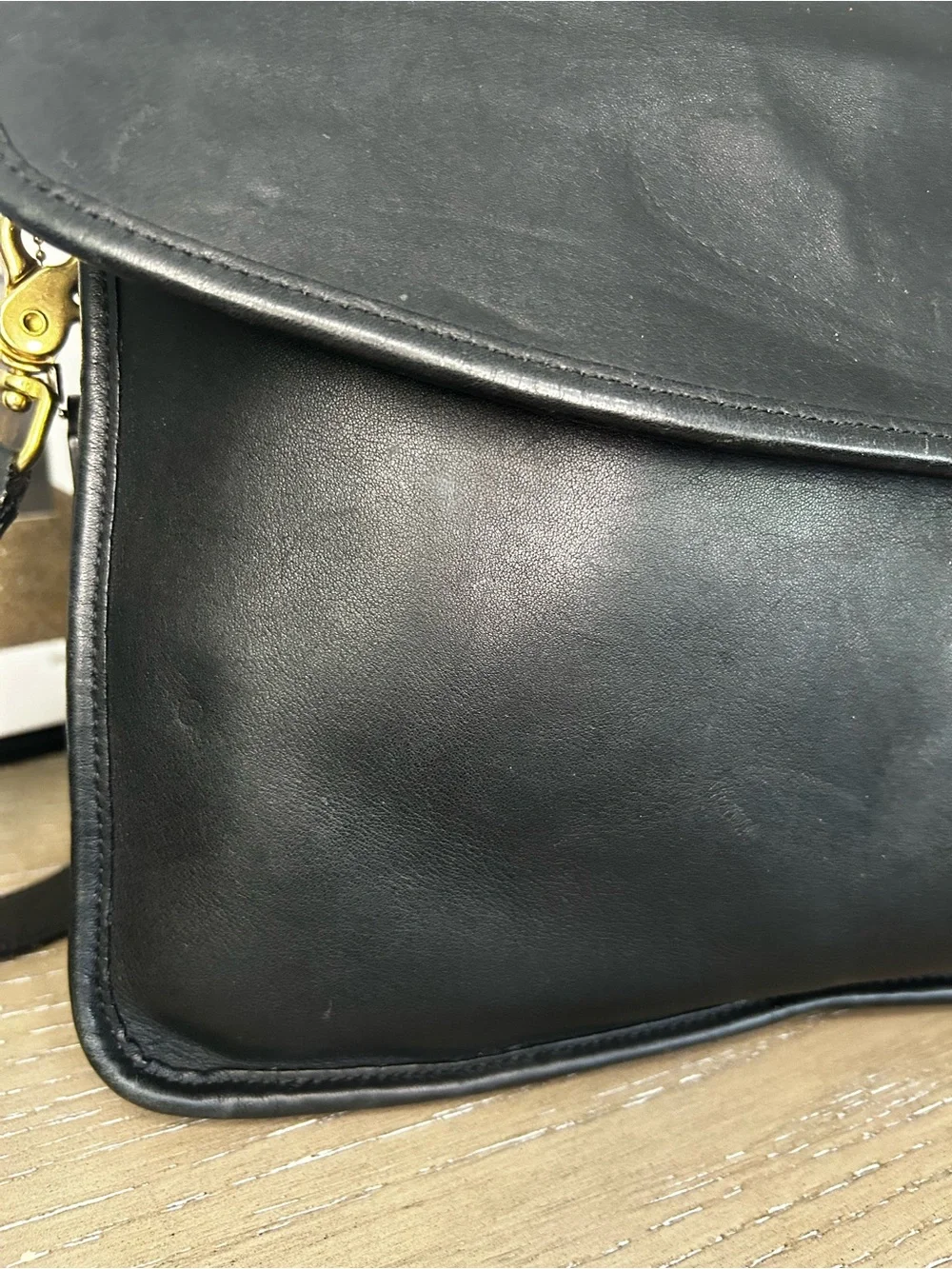 Coach Lexington G03 5265 black leather briefcase Brass  Messenger Bag Vintage